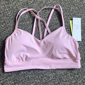 Pink sports Bra with criss-cross backing